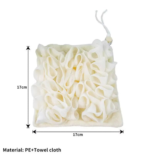 2-in-1 Exfoliating Bath Loofah Towel with Soap Pocket