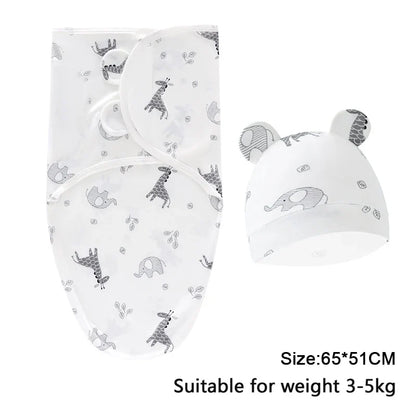0-6m Baby Swaddle/Blanket and Hat Set