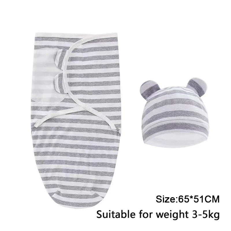 0-6m Baby Swaddle/Blanket and Hat Set