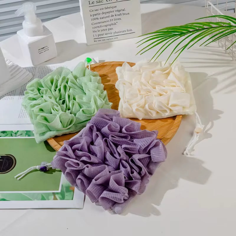 2-in-1 Exfoliating Bath Loofah Towel with Soap Pocket