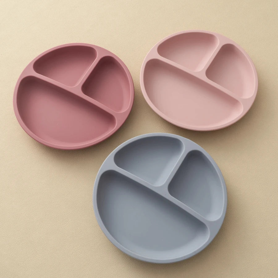 Anti-Flip Silicone Baby Plate with Suction Cup